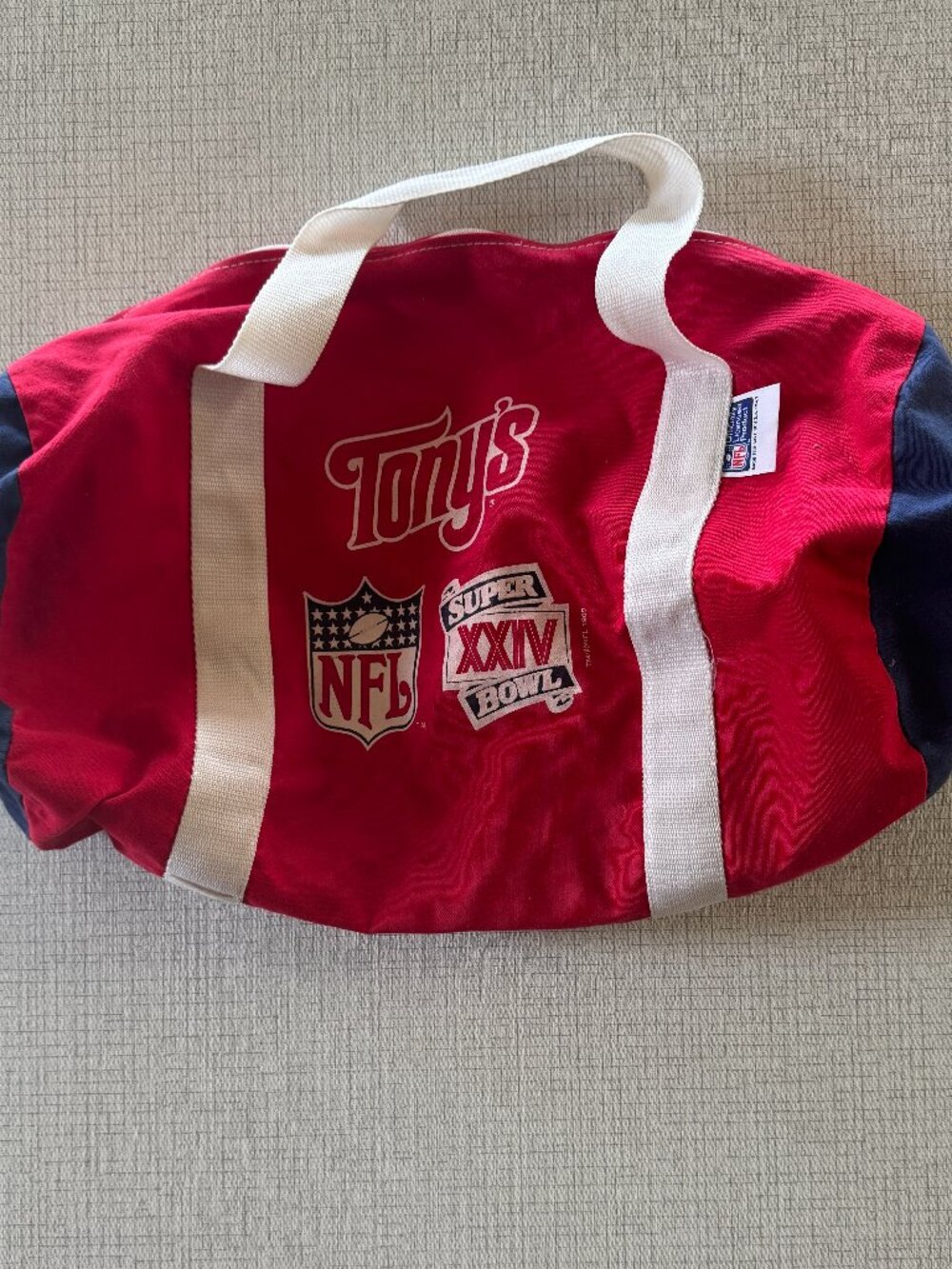 Vintage 1989 NFL Super Bowl Duffel Bag, 25" L